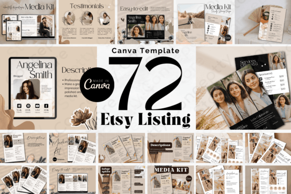 72-Page Etsy Listing Template for Canva