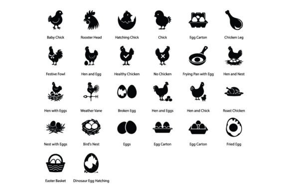Chicken and Egg Icons: A Visual Asset for Modern Design Projects