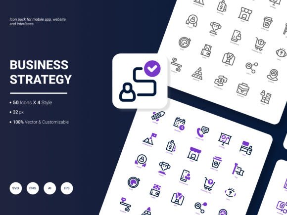 Enhancing Visual Communication with a Business Strategy Icon Pack